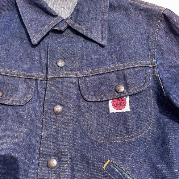 1960s GWG Kings Women's Jean Jacket Size Small Dark Denim Vintage - Picture 3 of 10